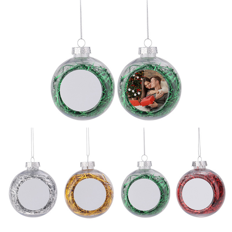 Sublimation Hanging Plastic Ball  Blanks Wholesale Christmas Pendant
