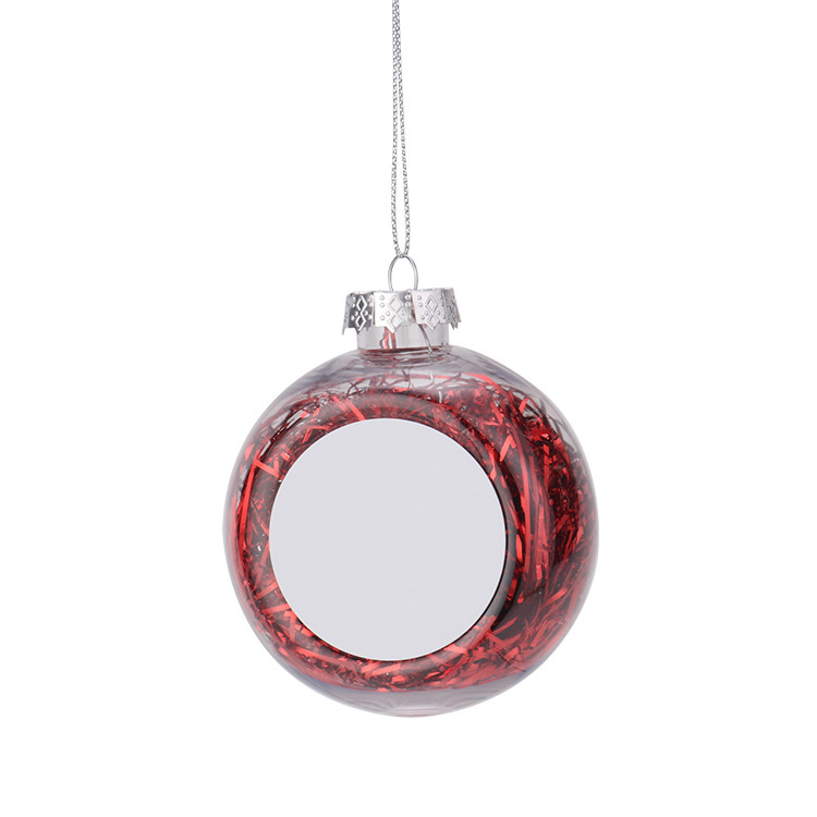 Sublimation Hanging Plastic Ball  Blanks Wholesale Christmas Pendant