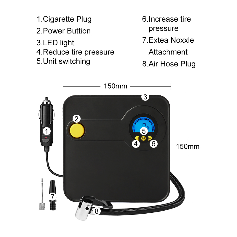 Portable Car Air Compressor Tyre Digital Inflator 12V Auto Inflatable Pumps Electric Tire Inflators for car