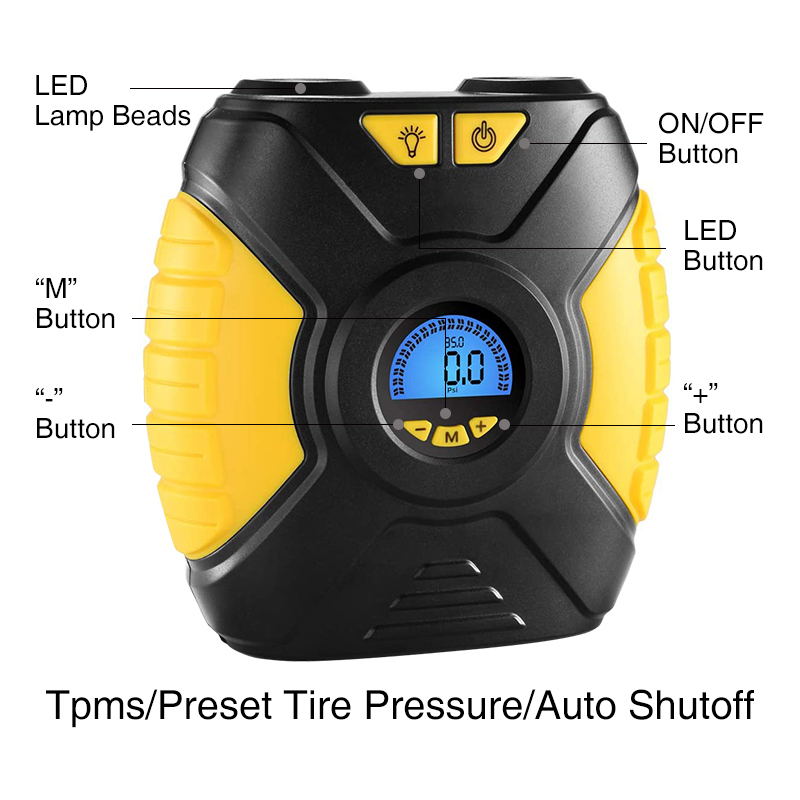 100PSI high power handheld electric car air compressor tyre inflator pump