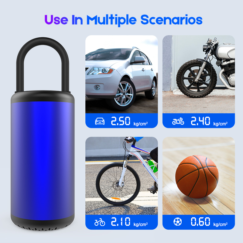 Multifunctional car motorcycle bicycle 100PSI electric digital wireless tire inflator