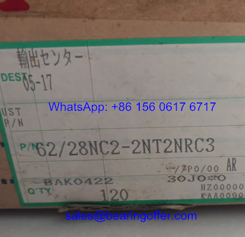 62/28NT2 Crankshaft Bearing 28*58*16 Ball Bearing 62/28NC2-2NT2NRC3 - Stock for Sale