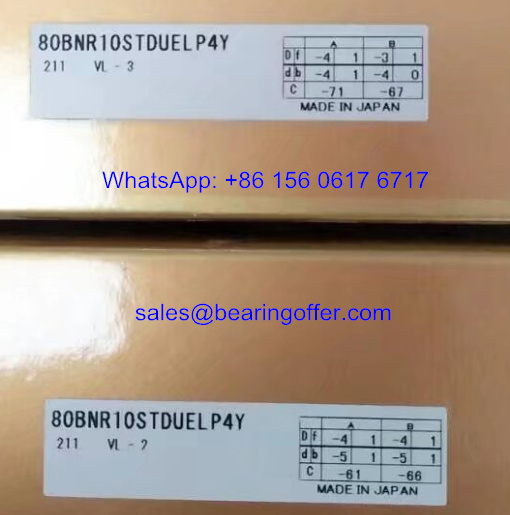 80BNR10STDUELP4Y Spindle Bearing 80x125x44 Ball Bearing 80BNR10 - Stock for Sale