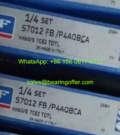 S7012FB/P4AQBCA Spindle Bearing 60*95*18 Ball Bearing S7012FB - Stock for Sale