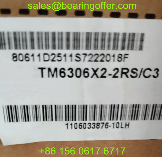 TM6306X2-RS Automobile Bearing 30x72x19.5 Ball Bearing TM6306X2-2RS/C3 - Stock for Sale