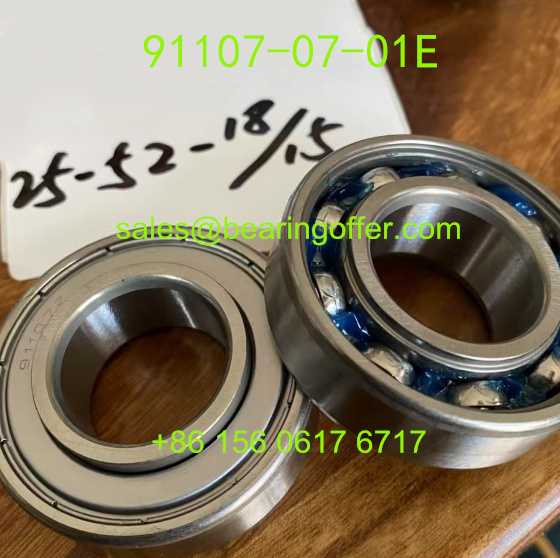 91107-07-01E Deep Groove Ball Bearing 25x52x18/15 Rolling Bearing - Stock for Sale