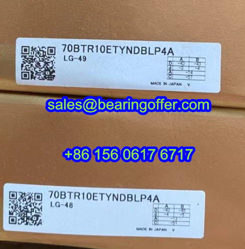 70BTR10ETYNDBLP4A Spindle Bearing 70x110x36 Ball Bearing 70BTR10E - Stock for Sale