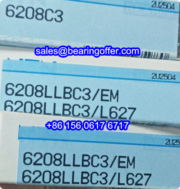 6208LLBC3/EM Deep Groove Ball Bearing 6208LLBC3/L627 Rolling Bearing - Stock for Sale