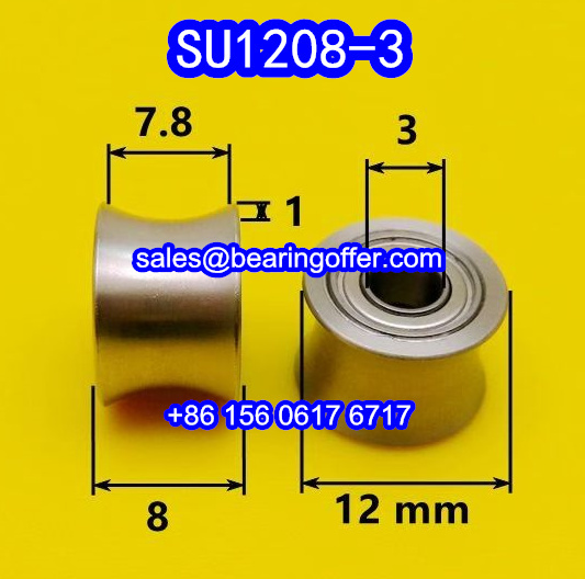 SU1208-3 U-Groove Pulley Bearing 3x12x8 Rolling Bearing SU 1208-3 - Stock for Sale