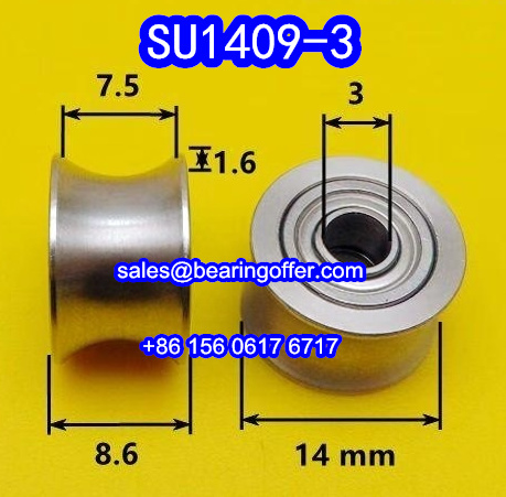 SU1409-3 U-Groove Pulley Bearing 3x14x8.6 Rolling Bearing SU 1409-3 - Stock for Sale