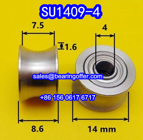 SU1409-4 U-Groove Pulley Bearing 4x14x8.6 Rolling Bearing SU 1409-4 - Stock for Sale