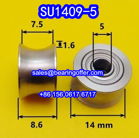SU1409-5 U-Groove Pulley Bearing 5x14x8.6 Rolling Bearing SU 1409-5 - Stock for Sale