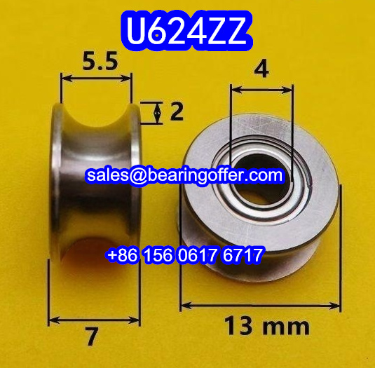 U624ZZ U-Groove Pulley Bearing 4x13x7 Rolling Bearing U624Z - Stock for Sale