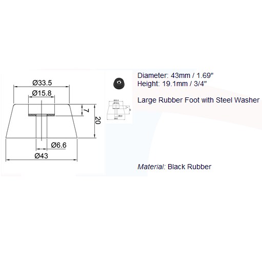 MAFE0136 10pcs 43x20 rubber feet