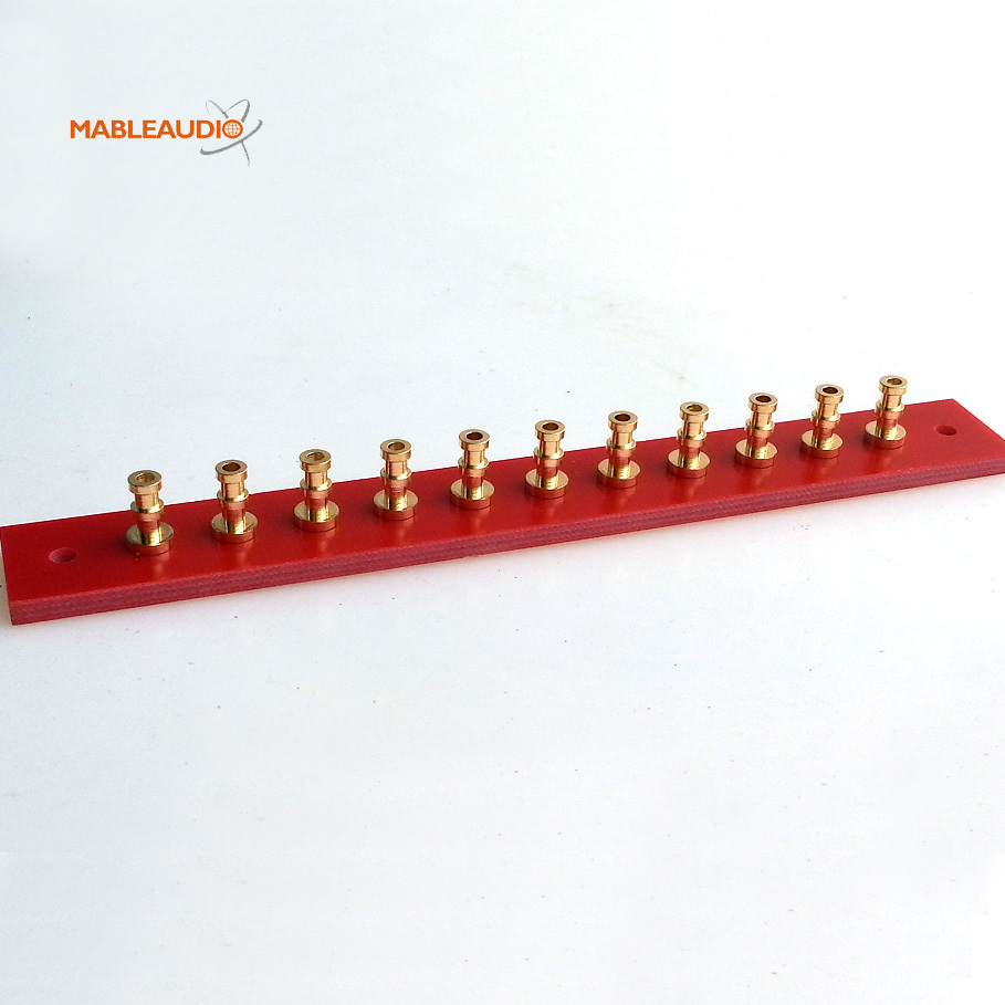 MABR0006C/MABR0006G 11pins 3mm thickness red board with gold turrets