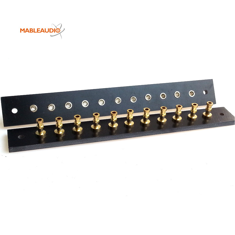 MABR0006C/MABR0006G 11pins 3mm thickness red board with gold turrets