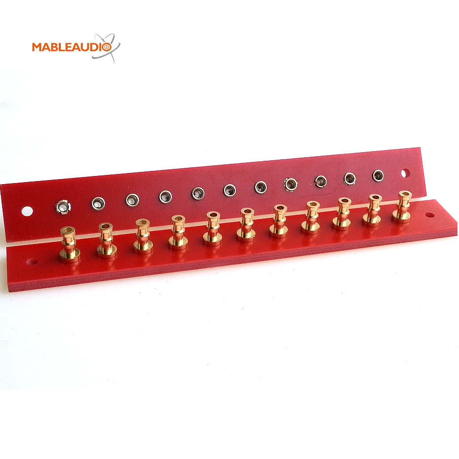 MABR0006C/MABR0006G 11pins 3mm thickness red board with gold turrets