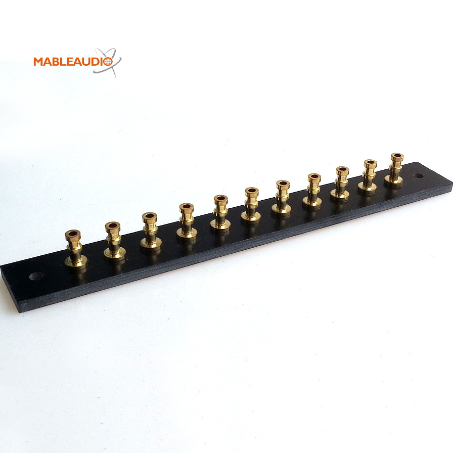MABR0006C/MABR0006G 11pins 3mm thickness red board with gold turrets