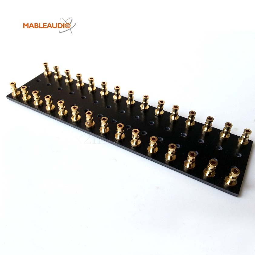 MABP0288A 143x38x2 black board w/gold plated round turrets