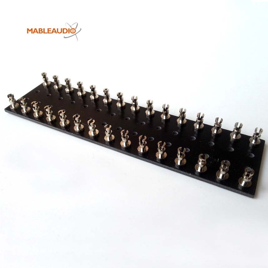 MABP0288E 143x38x2 black with nickled plated forked turrets