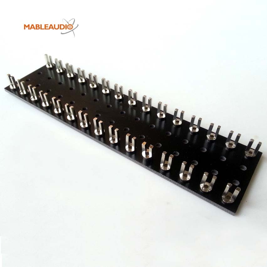 MABP0288D 143x38x2 black board w/nickled plated U turrets