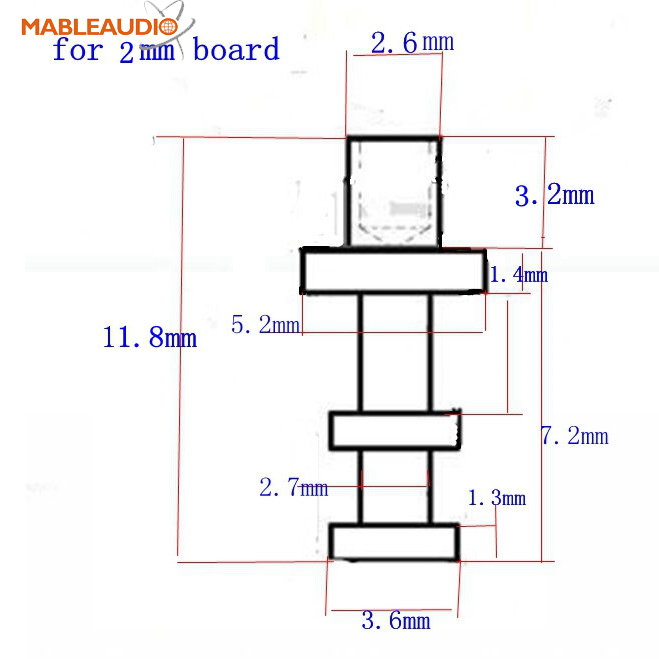 MATU0007A 50pcs turrets for 2mm board with tinned plated