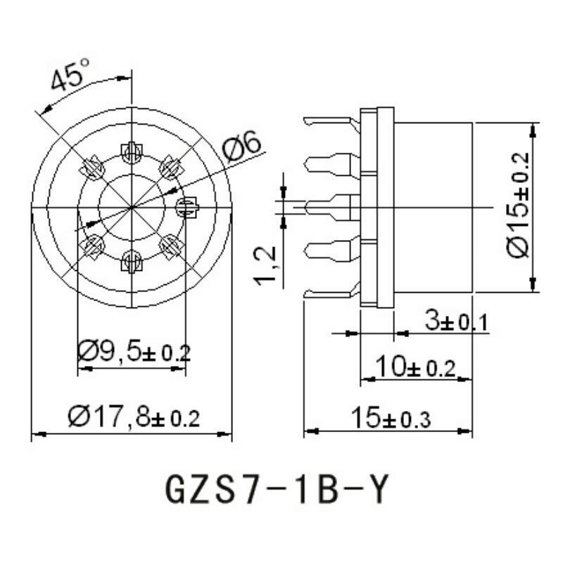 GZC7-1B-Y 10pcs 7pins tube sockets