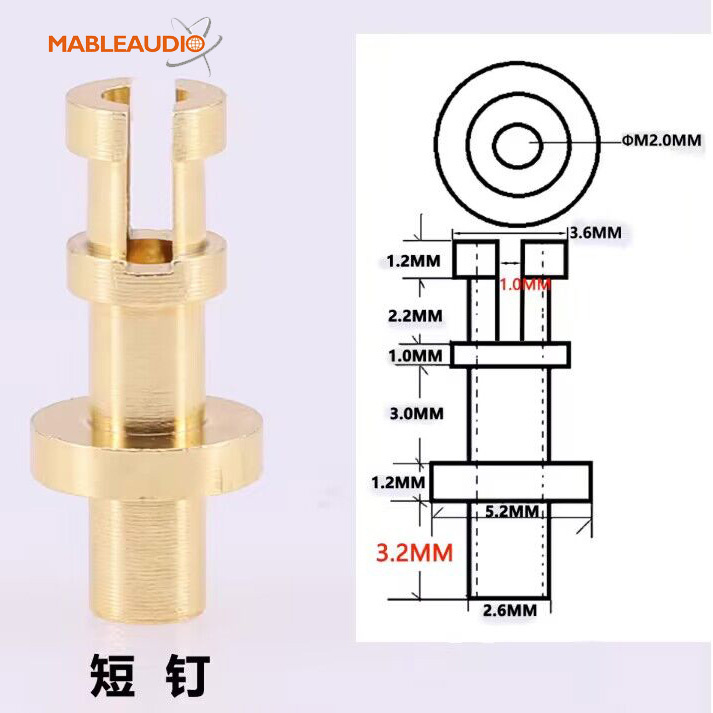 MATU0002G 50pcs forked turrets for 2mm gold plated