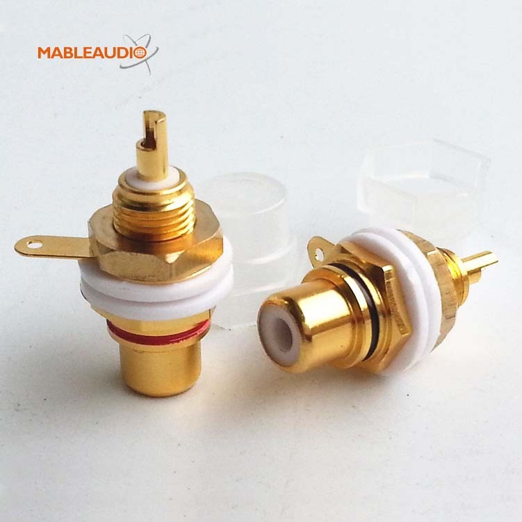 MAEZ0001 EIZZ EZ-101 24K Gold plated female RCA Jack Panel mount with transparent Cap