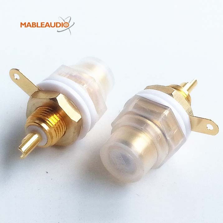 MAEZ0001 EIZZ EZ-101 24K Gold plated female RCA Jack Panel mount with transparent Cap
