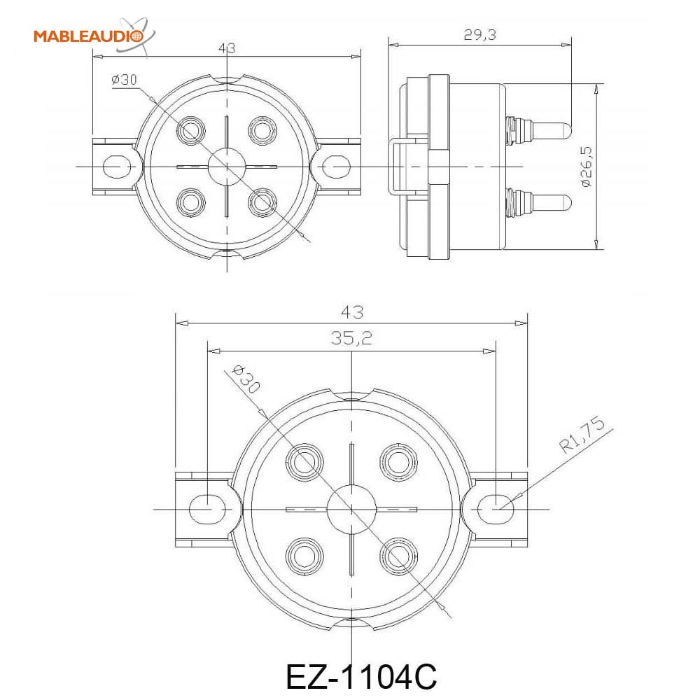 MAEZ0021 EZ-1104B GZC4-D 4pin Gold plated ceramic Sockets
