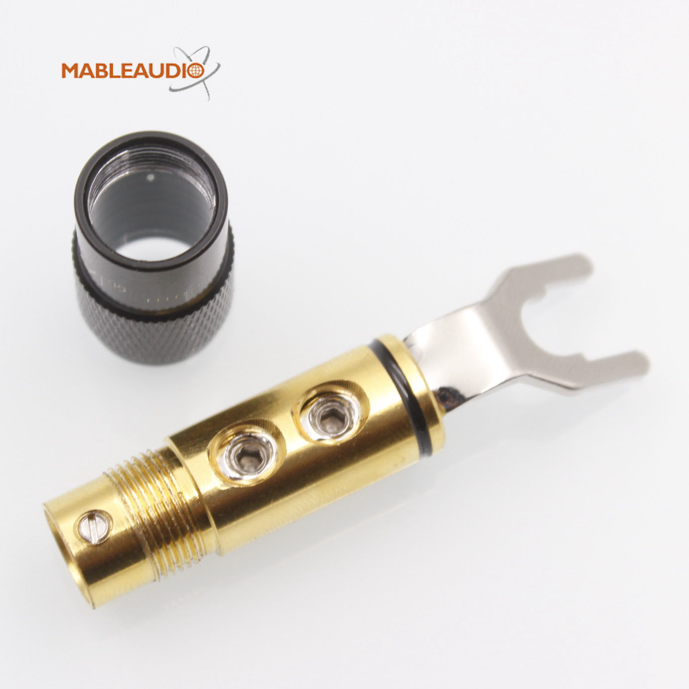 MAEZ0050/MAEZ0051 EIZZ EZ-503 Premium Y Spade Rhodium Plated Connector Silver and black color