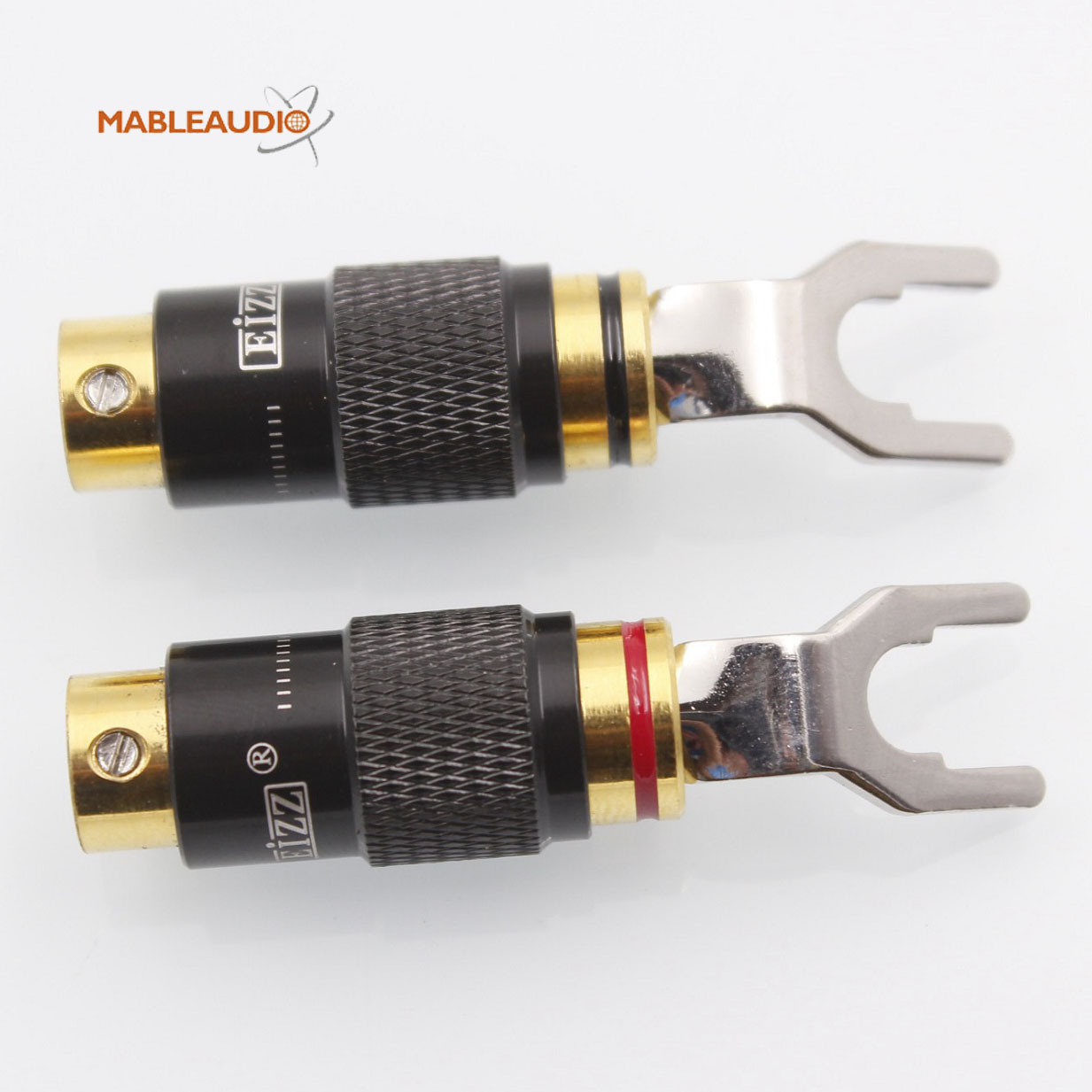 MAEZ0050/MAEZ0051 EIZZ EZ-503 Premium Y Spade Rhodium Plated Connector Silver and black color