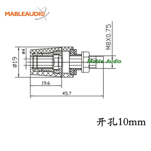 MABG0001 2pcs binding post gold plated