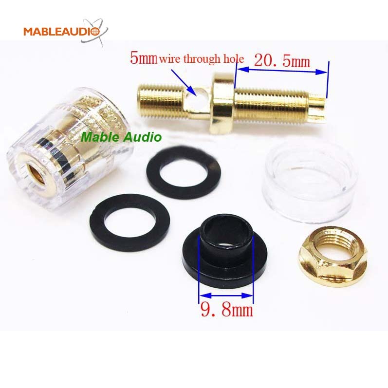 MABG0001 2pcs binding post gold plated