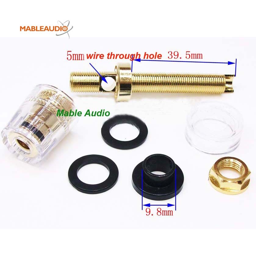 MABG0003N Rhodium plated binding post with long end
