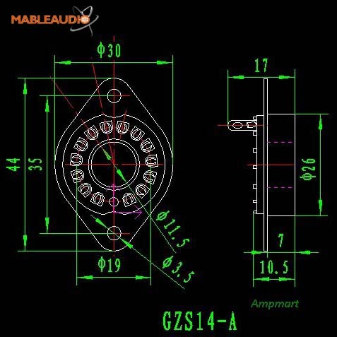 GZS14-A 14pins tube socket