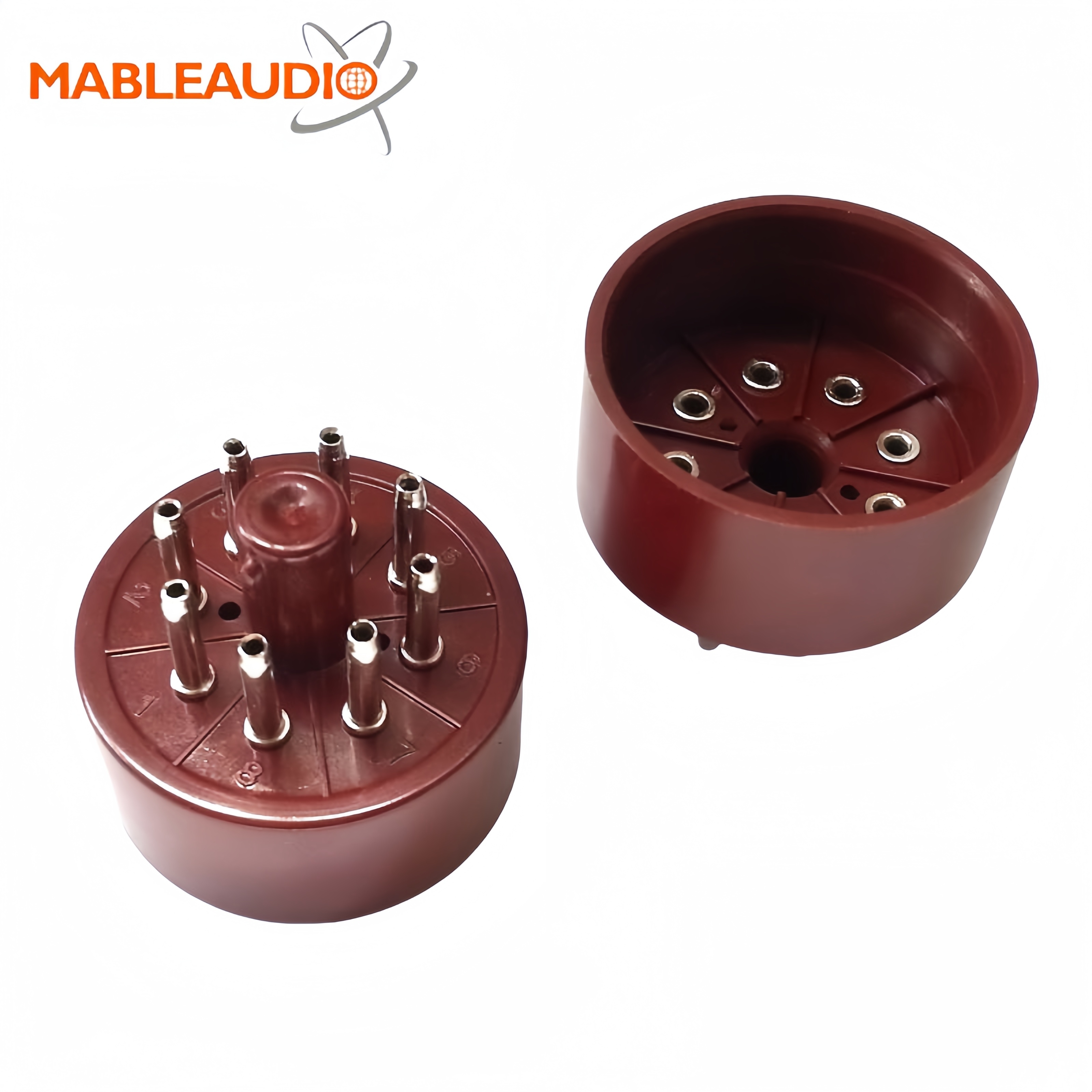 EL34R-S 10pcs EL34 8pins red base silver pin