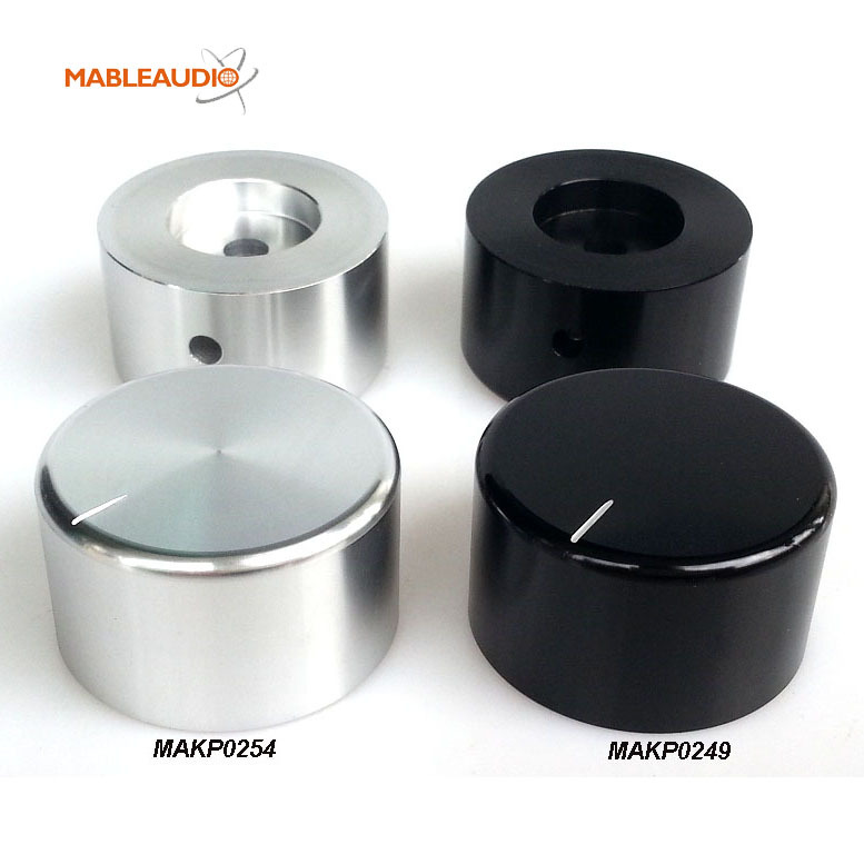 MAKP0249 MAKP0254 black and silver 38x22 straight Aluminum knob