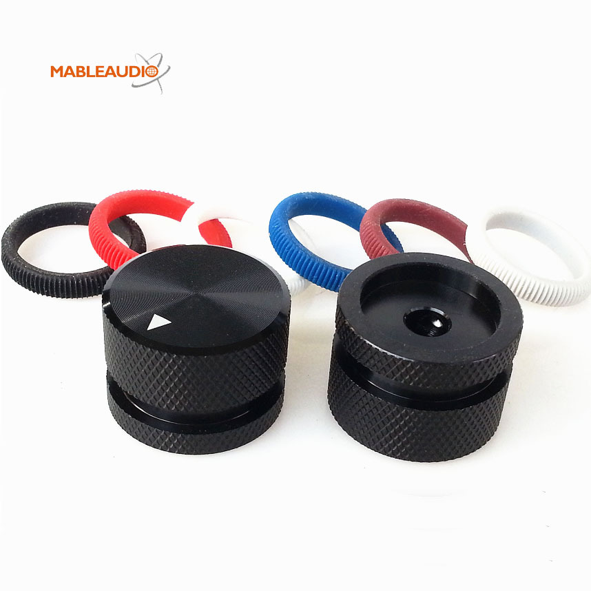 MAKP0394B 25X18 Alu knob black color with colored ring