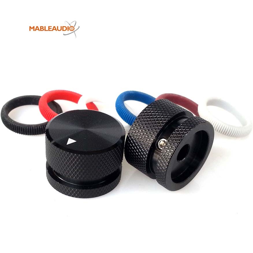 MAKP0394B 25X18 Alu knob black color with colored ring