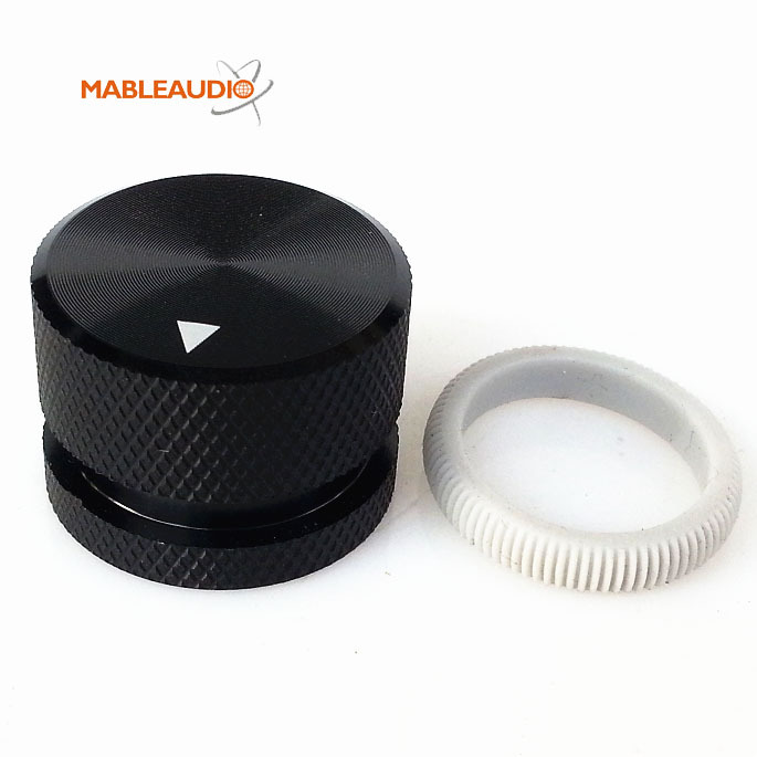 MAKP0394B 25X18 Alu knob black color with colored ring