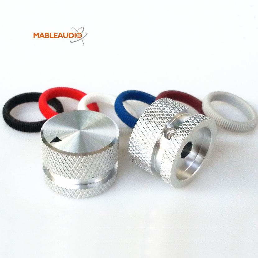 MAKP0394S 25x18 alu knob silver color with colored ring