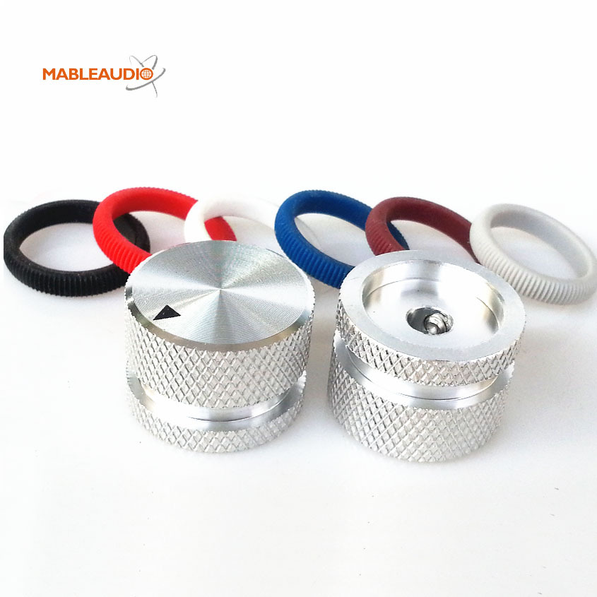MAKP0394S 25x18 alu knob silver color with colored ring