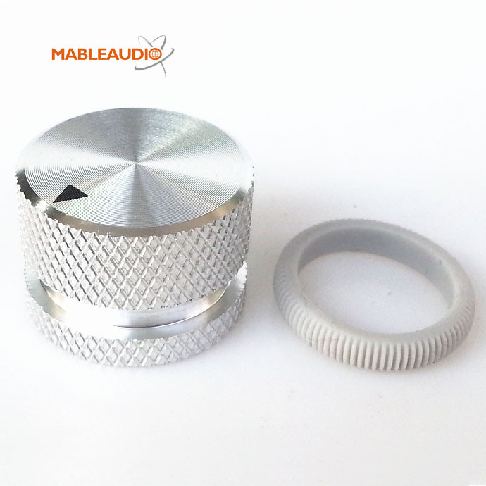 MAKP0394S 25x18 alu knob silver color with colored ring