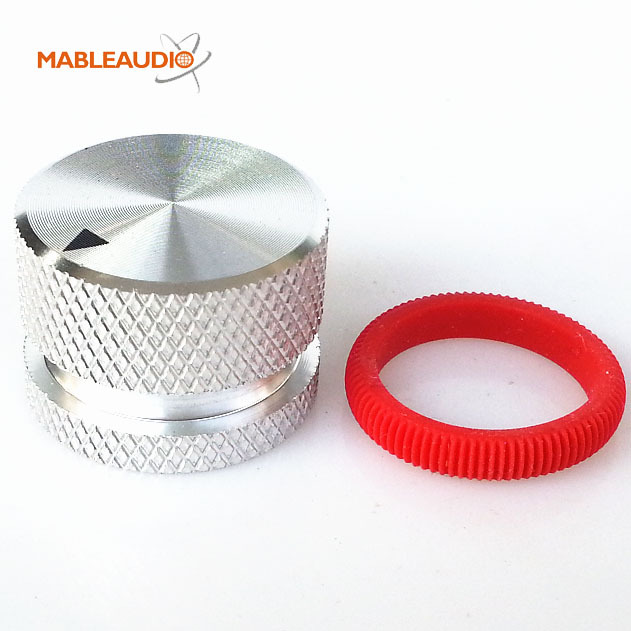 MAKP0394S 25x18 alu knob silver color with colored ring