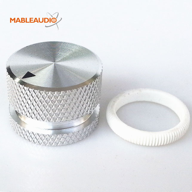 MAKP0394S 25x18 alu knob silver color with colored ring