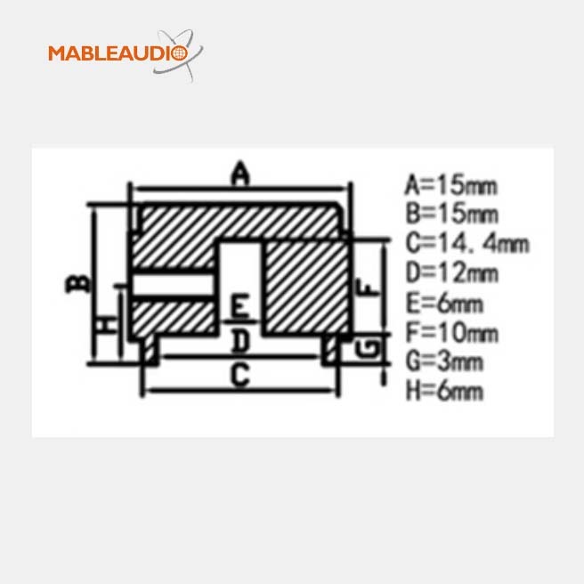 MAKP0396 2pcs 15X15 Aluminum knob
