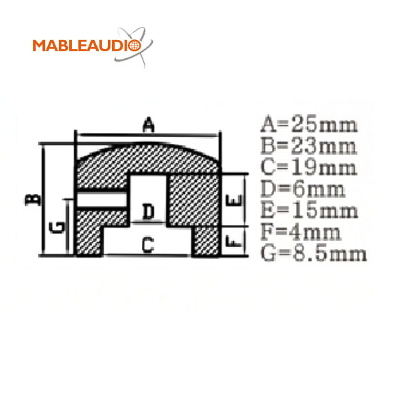 MAKP0419 2pcs 25x23 Aluminum knob