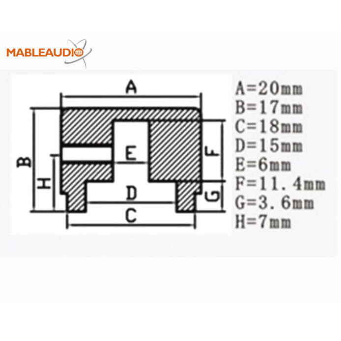 MAKP0430 2PCS 20X17 Aluminum knob